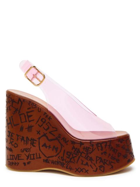 Chloé Chloe Maxime Transparent Tpu Platform Wedge Sandals