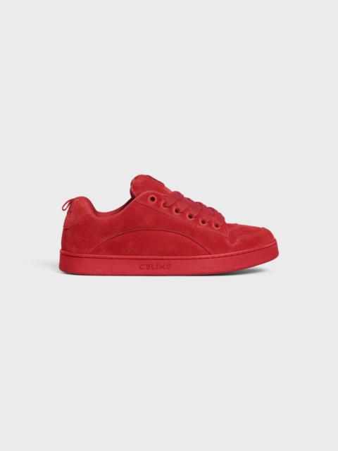 CELINE CELINE HUNTINGTON LOW LACE-UP SNEAKER IN SUEDE CALFSKIN AND MESH