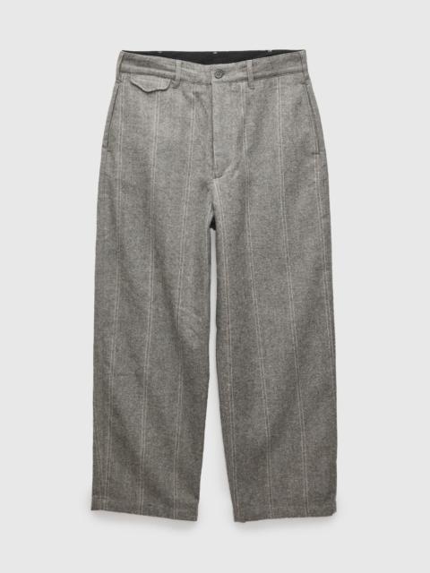 Engineered Garments Officer Pants in Light Grey Wool Striped HB
