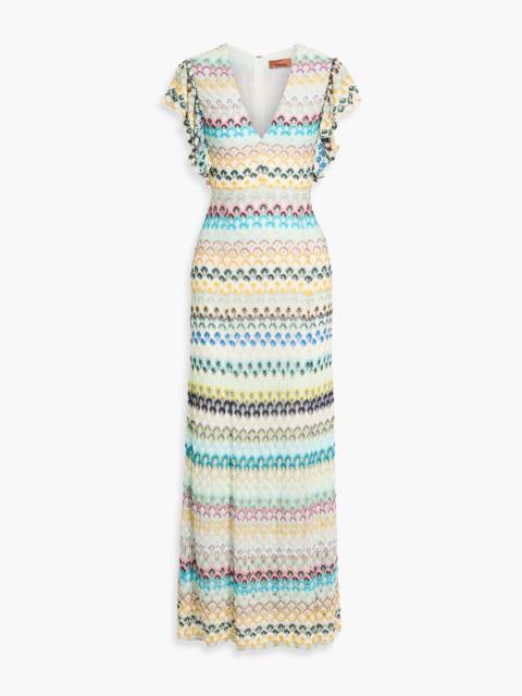 Missoni Ruffled crochet-knit maxi skirt