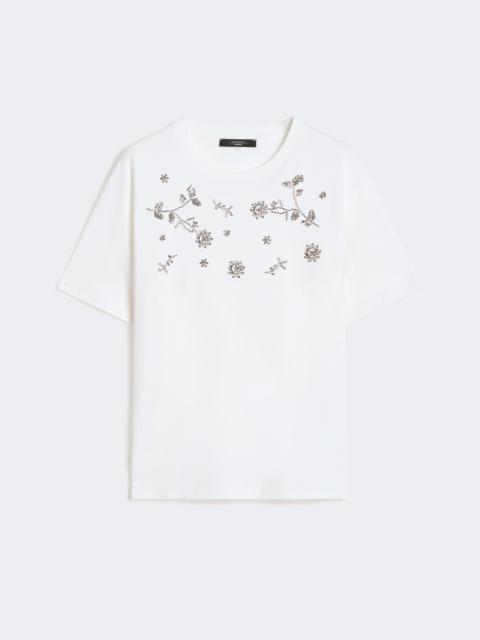 WEEKEND Max Mara Print and embroidery-adorned jersey T-shirt - WHITE