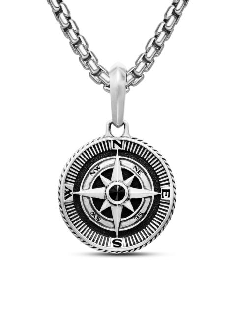 DAVID YURMAN David Yurman Maritime Compass Amulet with Black Diamond in Silver/Black Diamond at Nordstrom