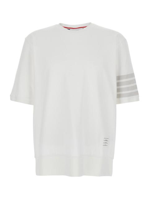 Thom Browne Thom Browne Men T-Shirt 'Mjs303aj0253100' With Classic Collar And 4-Bar Detail On Sleeve In White Co