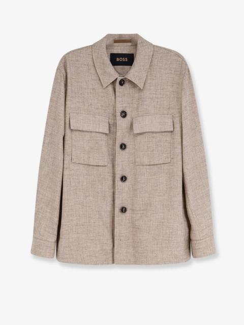 BOSS Boss Corvin Virgin Wool Silk Linen Jacket Beige