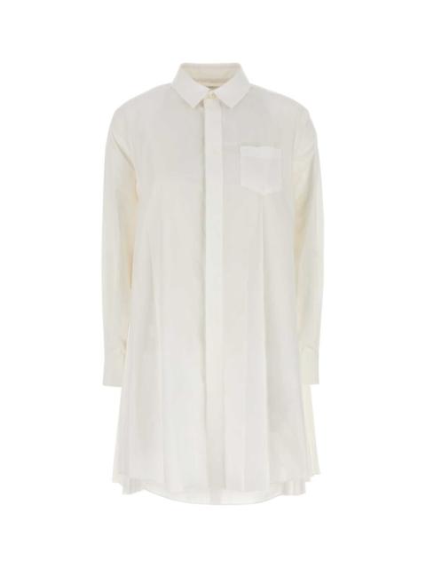 sacai Sacai Women White Poplin Shirt Dress
