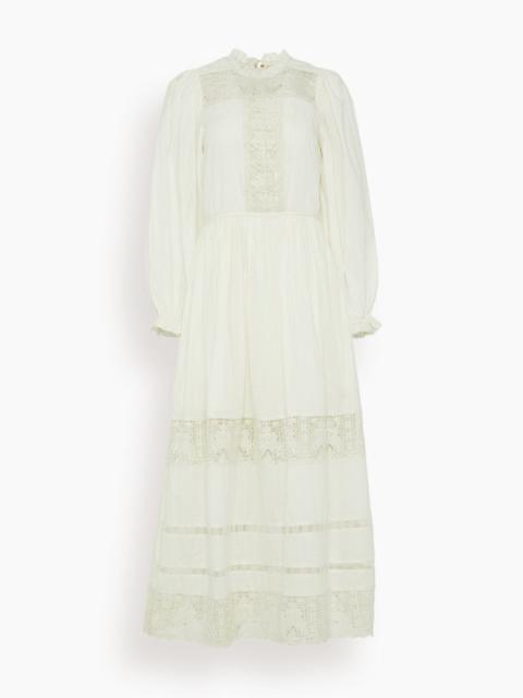 ULLA JOHNSON Amelie Long Sleeve Dress in Pristine