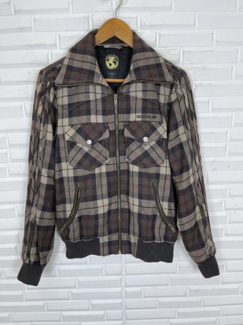 adidas 🚀RARE ADIDAS Trefoil Tartan Flannel Style Zipped