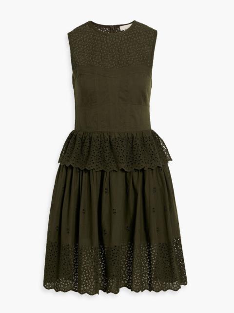 ULLA JOHNSON Jessa tiered broderie anglaise cotton mini dress