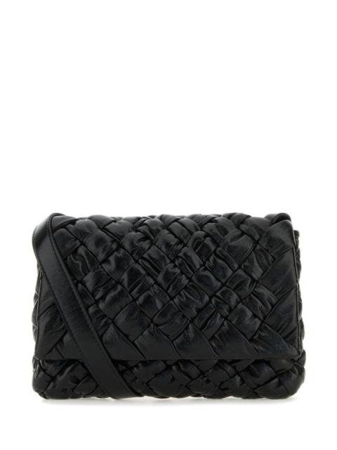 Bottega Veneta Man Black Leather Crossbody Bag