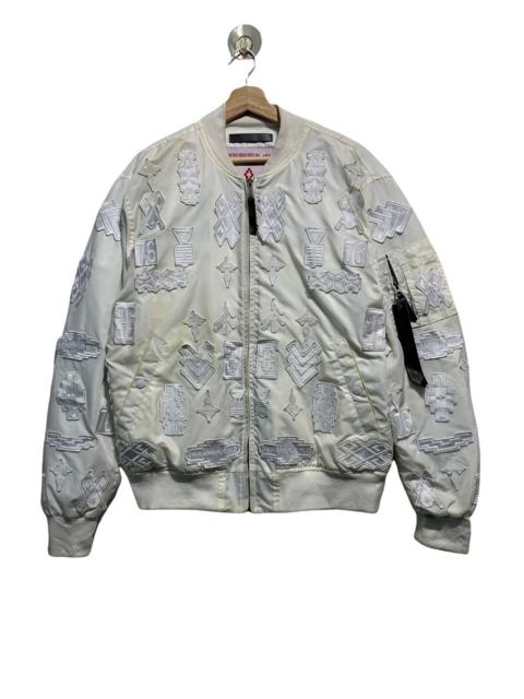 🔥MARCELO BURLON X ALPHA IND WHITE PATCHES EMBROIDERY JACKETS