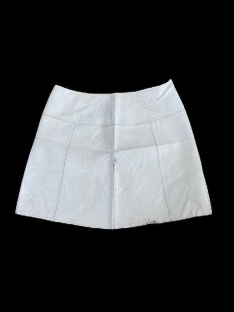 FENDI FENDI LEATHER SKIRT WHITE