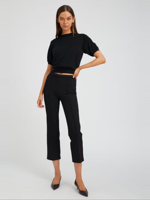 SPRWMN BLACK CASANOVA ANKLE FLARE PINTUCK PANTS