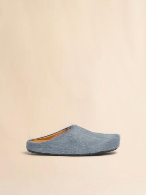 Marni BLUE LONG HAIR CALFSKIN FUSSBETT SABOT
