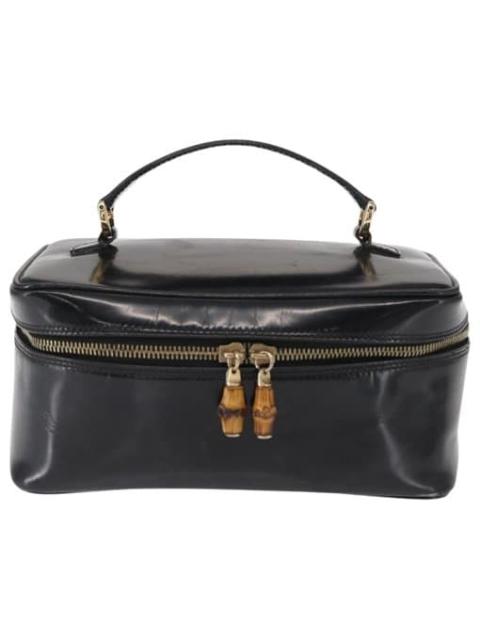 GUCCI Bamboo patent leather handbag