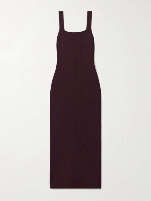 Dixi stretch-knit midi dress Burgundy