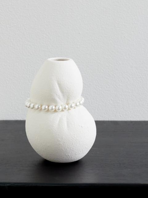 Completedworks Squeezed Small Faux Pearl-embellished Ceramic Vase