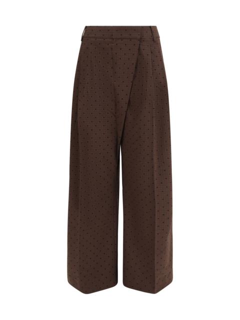 GANNI Ganni Flocked Plaid Crossover Pants