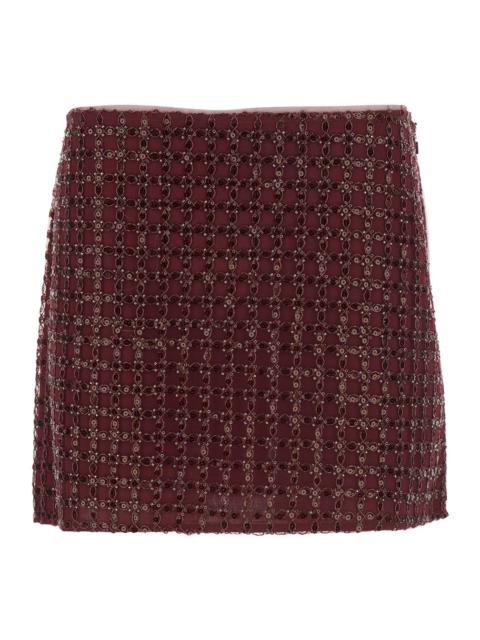 Rotate Women Beaded Mini Skirt