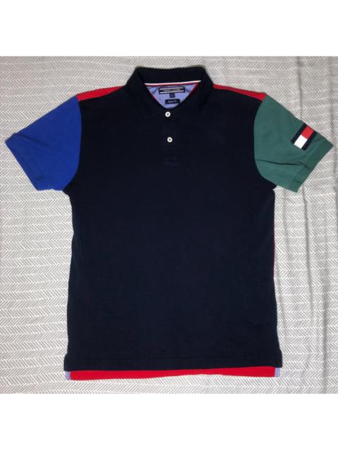 Other Designers Tommy Hilfiger Men's Navy and Red Polo-shirts