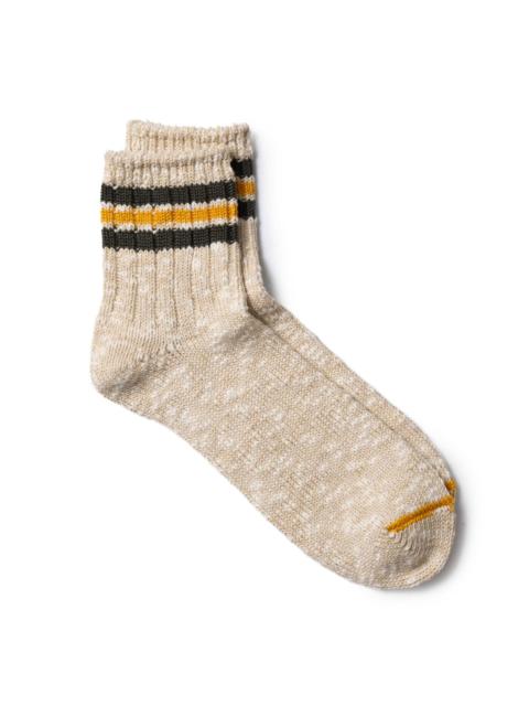 ANONYMOUSISM Anonymous Ism 3Line Slub Q Sock Beige