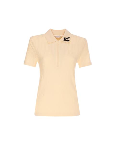 Moncler Moncler Women Cotton Polo Shirt With Handmade Beads
