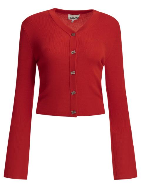 GANNI Ganni Merino Wool Cardigan