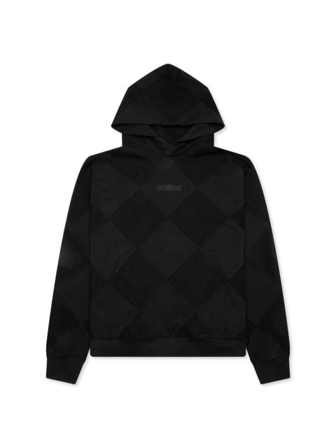 Metalwood Studio DIAMOND TERRY HOODED SWEATSHIRT - BLACK