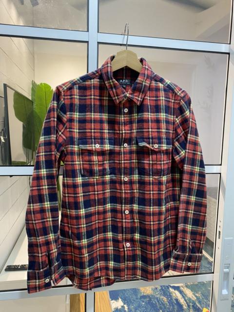 A.P.C. Plaid Flannel Button Up Shirt