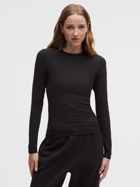 lululemon Wundermost Ultra-Soft Ribbed Nulu Crewneck Long-Sleeve Shirt