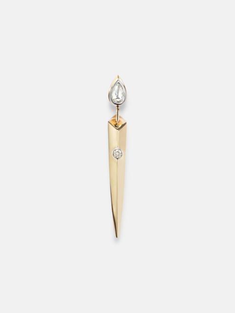 RAINBOW K 14kt gold single earring with diamonds