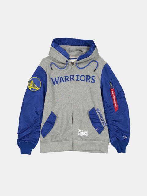 ALPHA INDUSTRIES GOLDEN STATE WARRIORS X ALPHA X NEW ERA MA-1 ZIP UP HOODIE