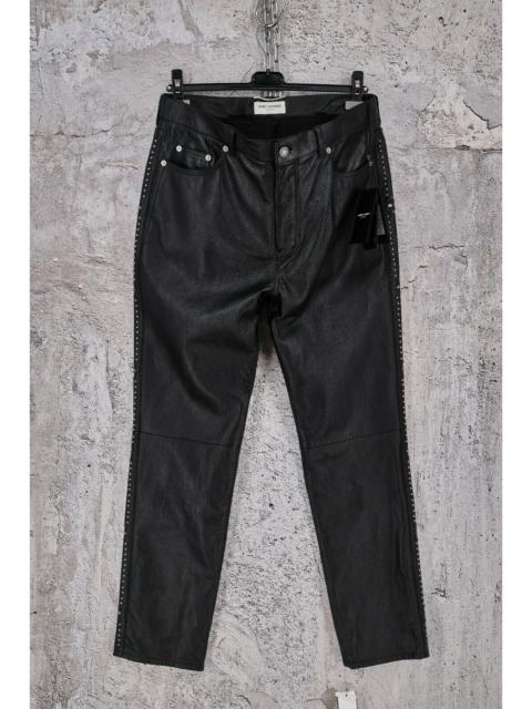 BNWT  Saint Laurent Paris Slim Fit Studded Leather Pants, 3790$