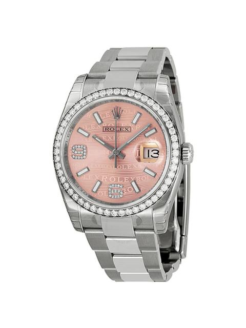 ROLEX Rolex Oyster Perpetual Datejust 36 Pink Wave Dial Stainless Steel Bracelet Automatic Ladies Watch 11
