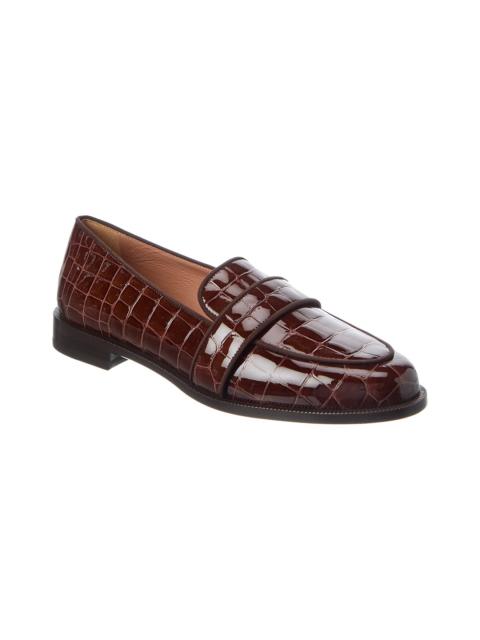 AQUAZZURA Aquazzura Martin Croc-Embossed Patent Loafer