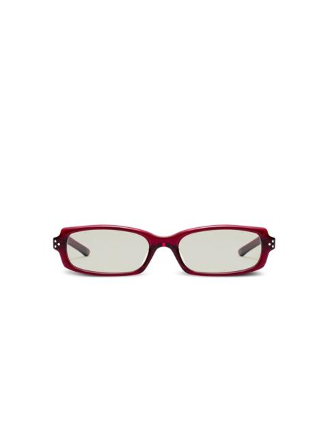 geometric-frame glasses