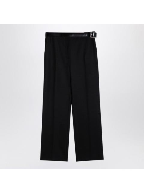 Prada Prada Black Gabardine Trousers With Belt Women