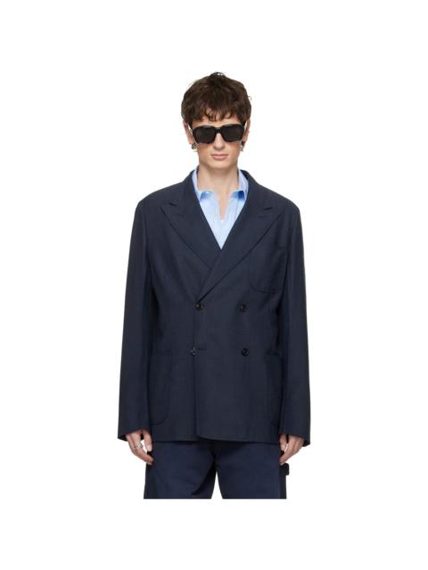 Maison Margiela Navy Wool Blazer