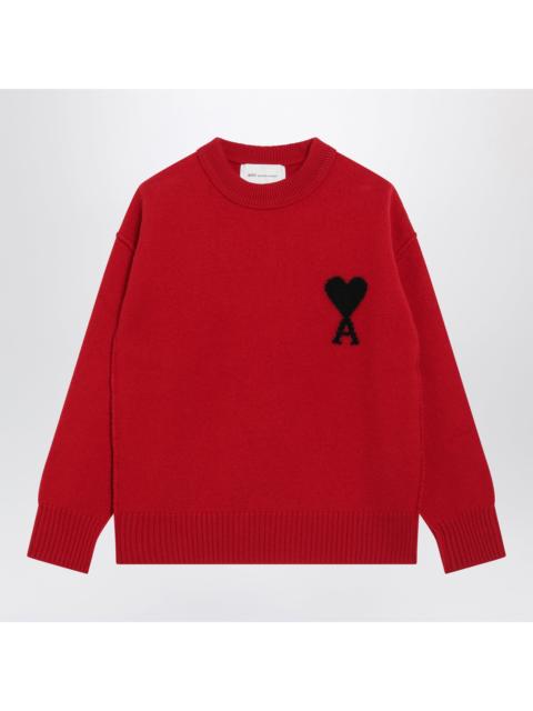 AMI Paris Ami Paris Ruby Red Ami De Coeur Virgin Wool Sweater Women