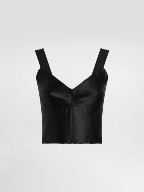 Elastic satin top