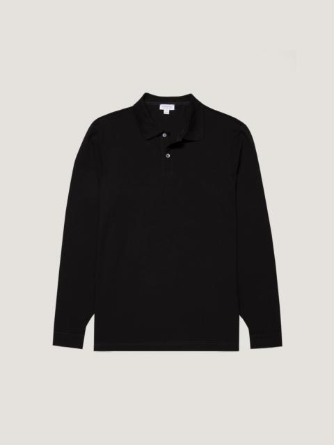 Sunspel Long Sleeve Piqué Polo Shirt