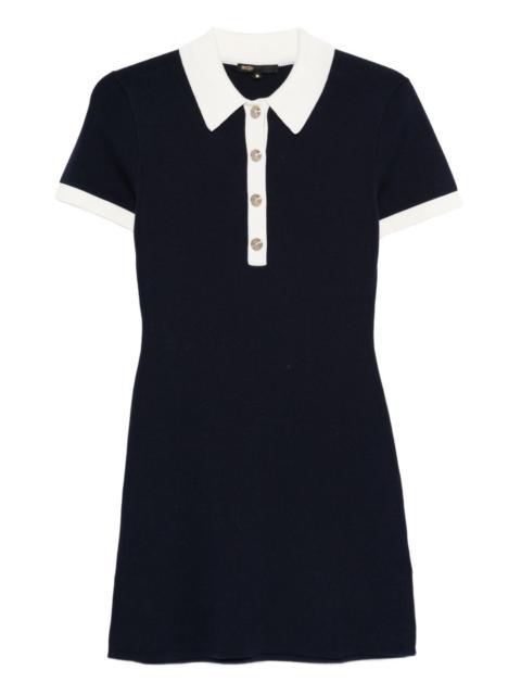 maje buttoned collar knitted dress
