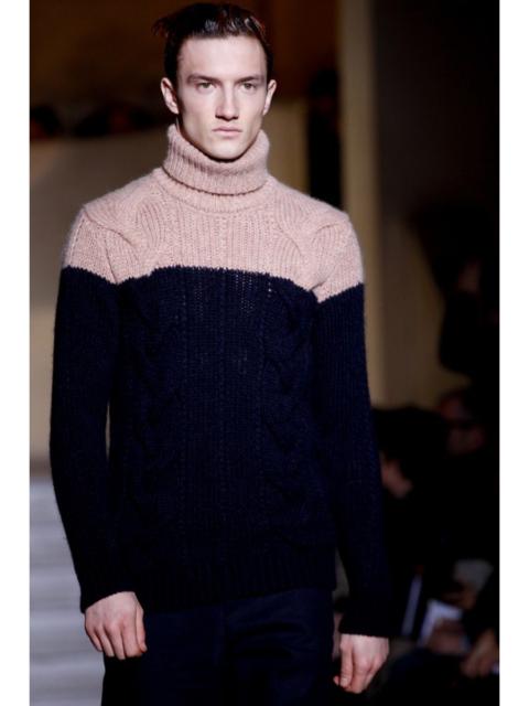 Dries Van Noten GRAIL! White/black turtleneck alpaca sweater FW11