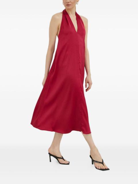 SAMSØE SAMSØE halterneck V-neck midi dress