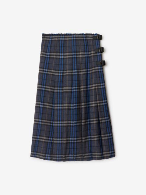 Burberry Check Wool Midi Kilt