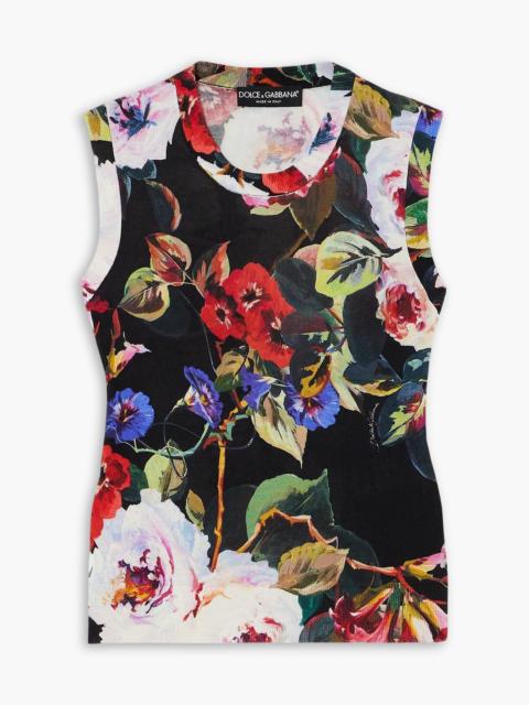Dolce & Gabbana Floral-print silk tank