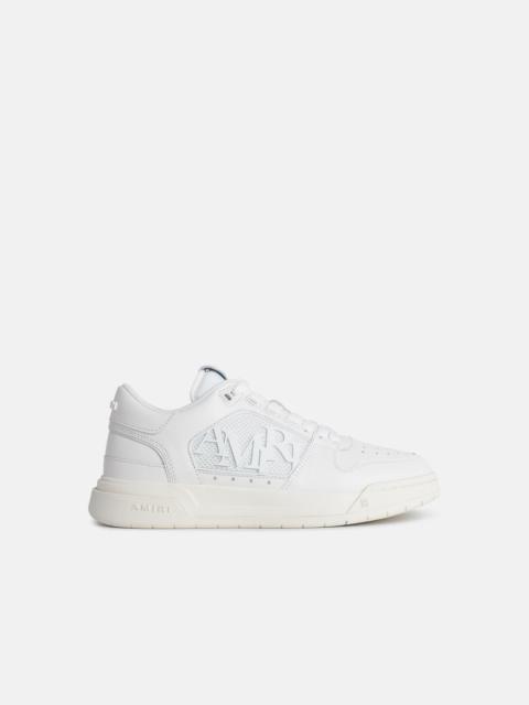 AMIRI 'CLASSIC LOW' WHITE LEATHER BLEND SNEAKERS