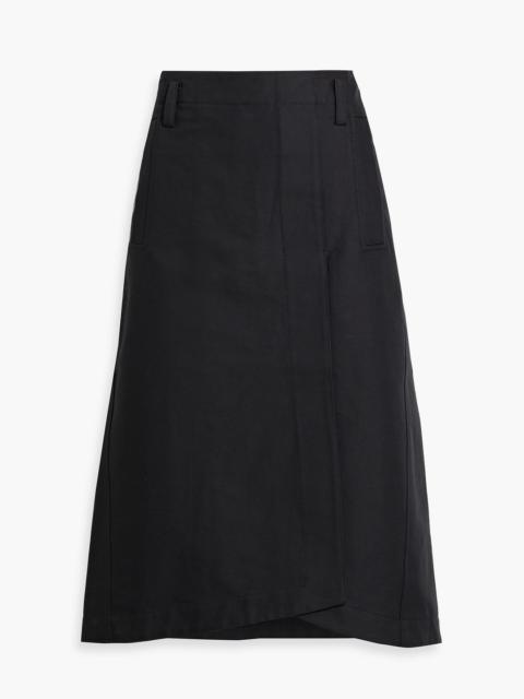 Tibi Wrap-effect cotton skirt