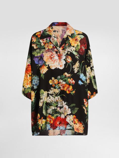 Dolce & Gabbana Flower bouquet-print charmeuse shirt