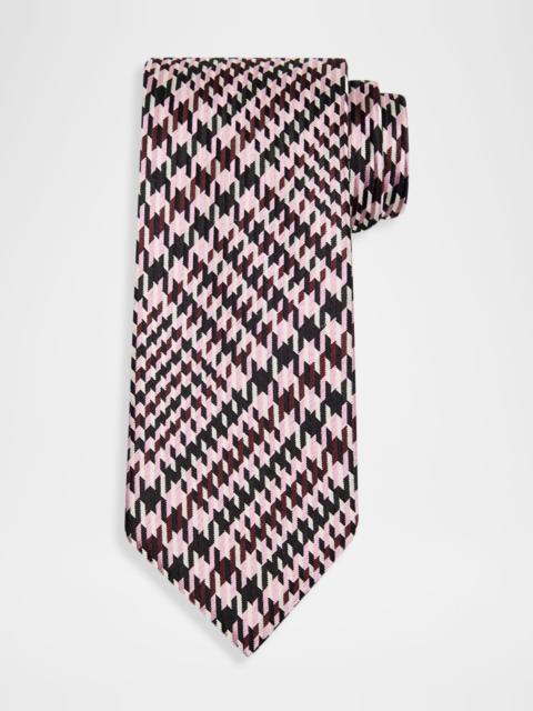 TOM FORD Men's Exploded Prince of Wales Check Silk Tie
