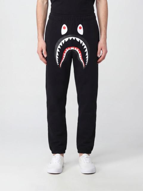 A BATHING APE® BAPE Cotton Jogging Pants with Contrast Logo and Elastic Waist